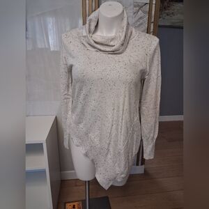 Women's Cream Asymmetrical Sweater